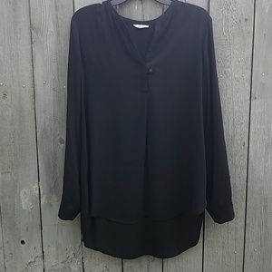 Sheer split neck tunic